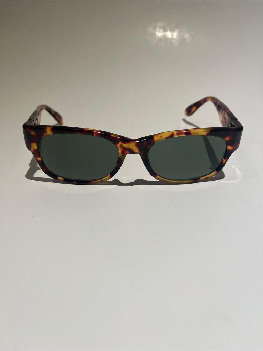 Vintage Bosch & Lomb Ray Ban Rectangular Sunglasses with Green Lenses